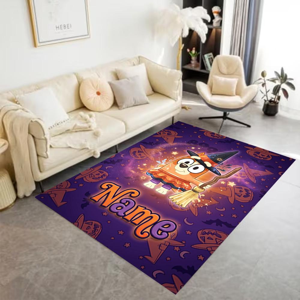 Halloween Pumpkin Adventure Customize Your Name Floor Rug Office Rug Suitable for Study Room Dining Room Outdoor Foyer Antislip Carpet