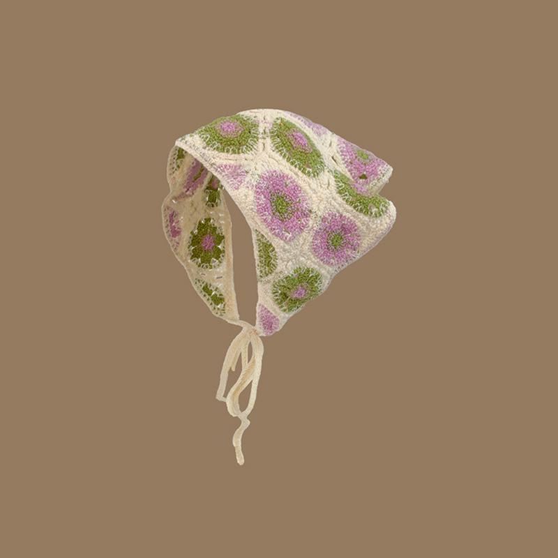 Sweet Cute Triangle Headband For Women Girls Pastoral Style Triangle Headband Travel Photo Hair Scarf Headscarf Hat