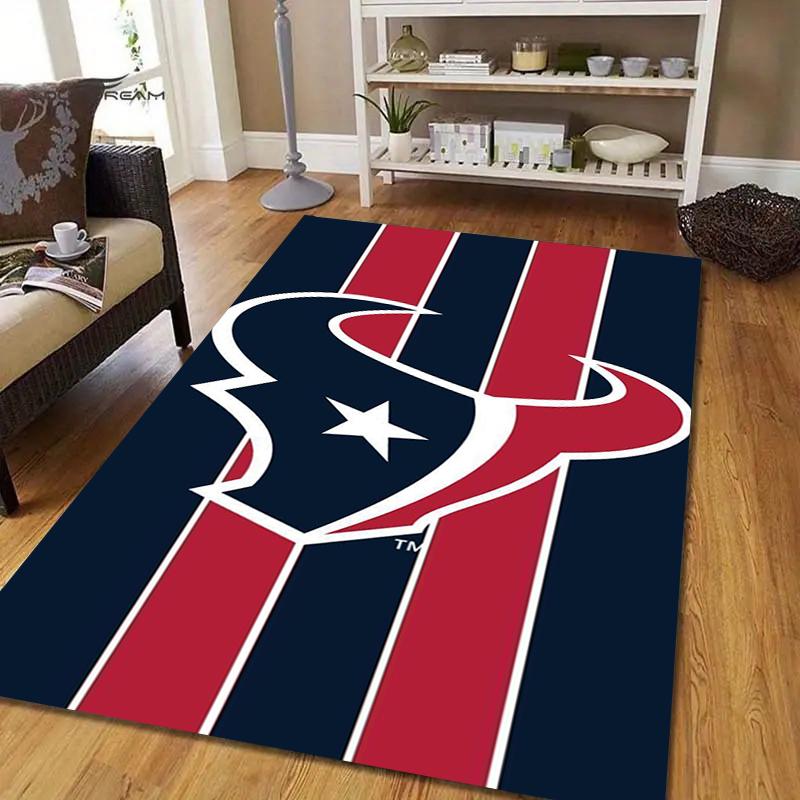 Houston Texans Style Crystal Velvet Rug, Soft Anti‑Slip Crystal Velvet Carpet for Living Room Bedroom Home Decor