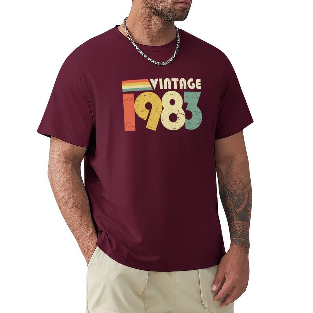 Vintage 1983 40th Birthday Gift Distressed Design TShirt Graphic T Shirts Short Tshirt Mens Plain T Shirts