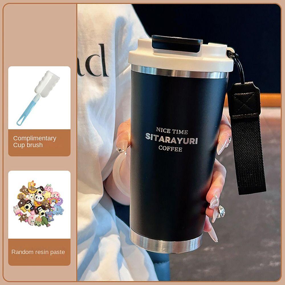 450ml Hot Cold Water Bottle Leak-proof Straw Cup Winter Insulated Cup for School Office Outdoor