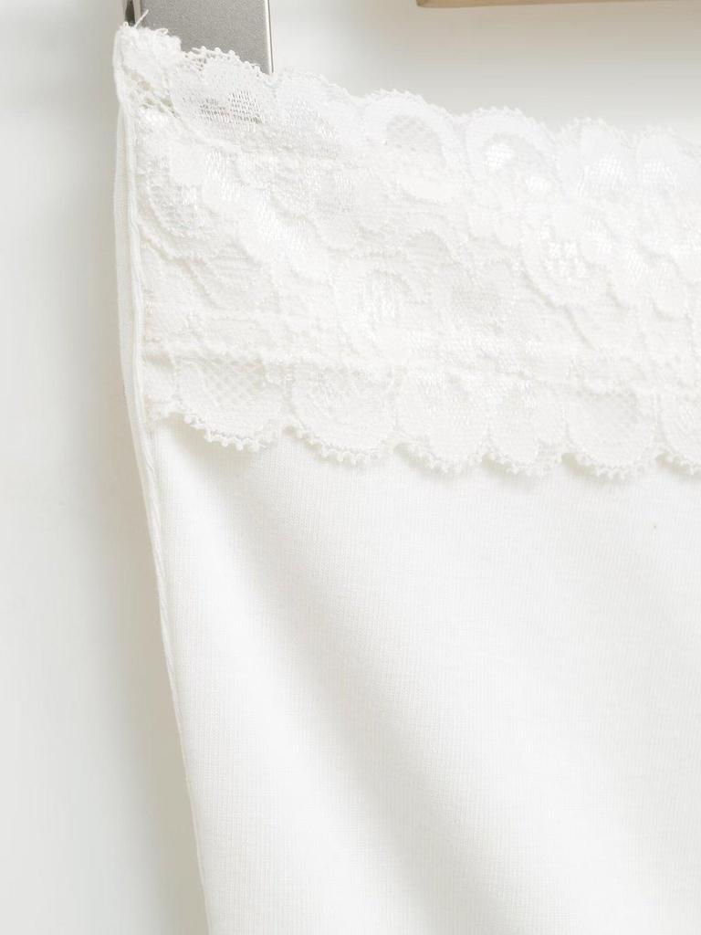 White Lace Patchwork Ballet-Style Bandeau Vest with Chest Pads - Summer Wrap Top