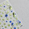 Colorful Five-pointed Star Gird Polka Dot Line Bowknot Cherry 5D Shiny Nail Art Stickers Self Adhesive Decoration Manicure Decal