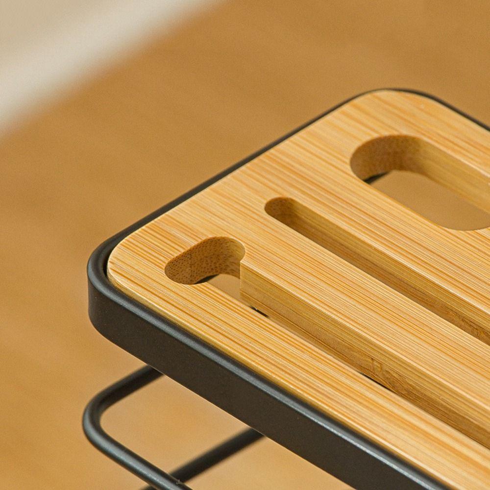 Large Capacity Cutlery Inserted Block Storage Tank Black/White Pot Cover Stand  for Kitchen