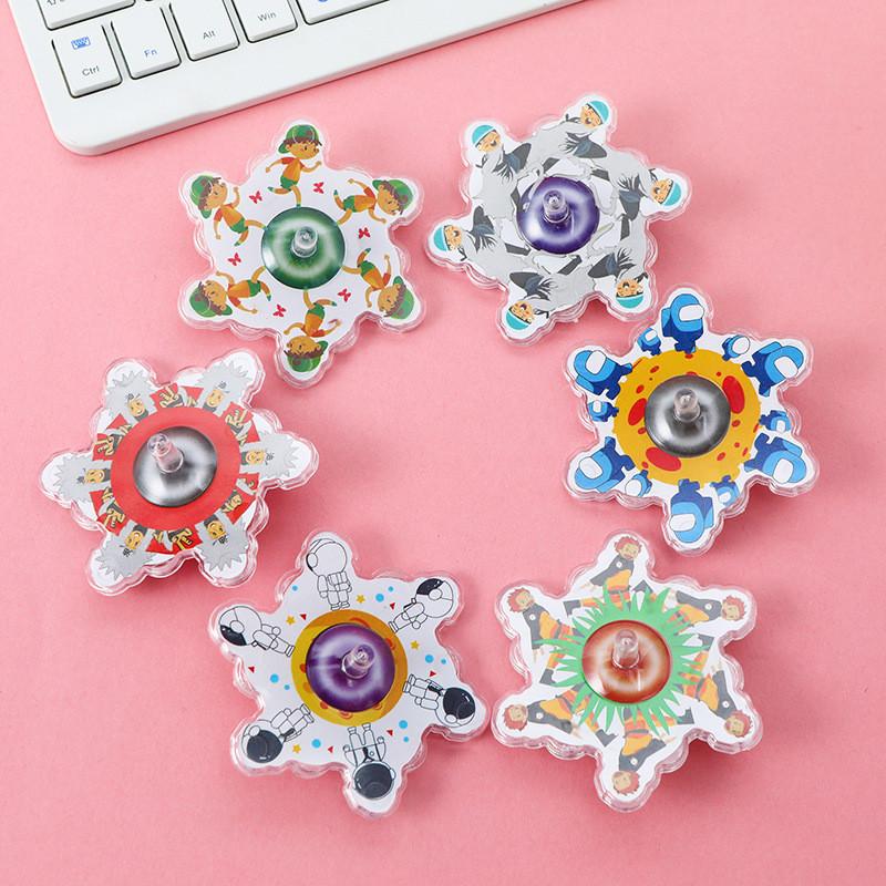 Cartoon Kids Toy Figure Pattern Gyroscope For Childrens Day Gift School Activity