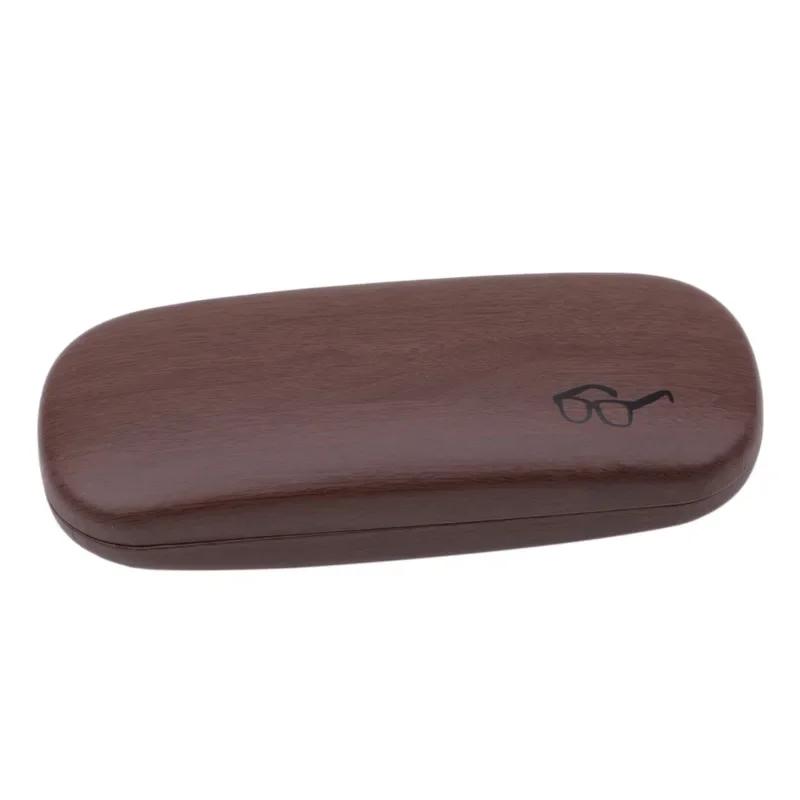 High Quality Wood Grain Hard Hard Shell Glasses Case,Eye Glass Carry Case for Men Women PU Leather Eyeglass Box Holder