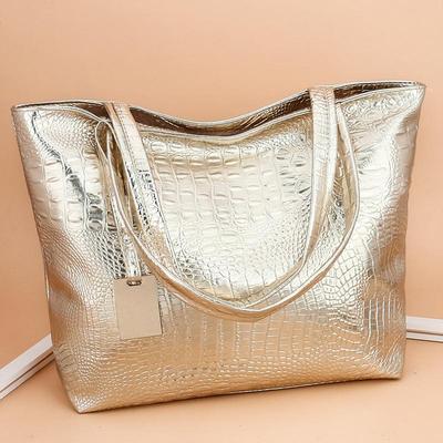 Frauen Schulter Taschen Große Kapazität PU Leder Retro Krokodil Muster Handtasche Mode Unterarm Shopper Totes für Dropshipping