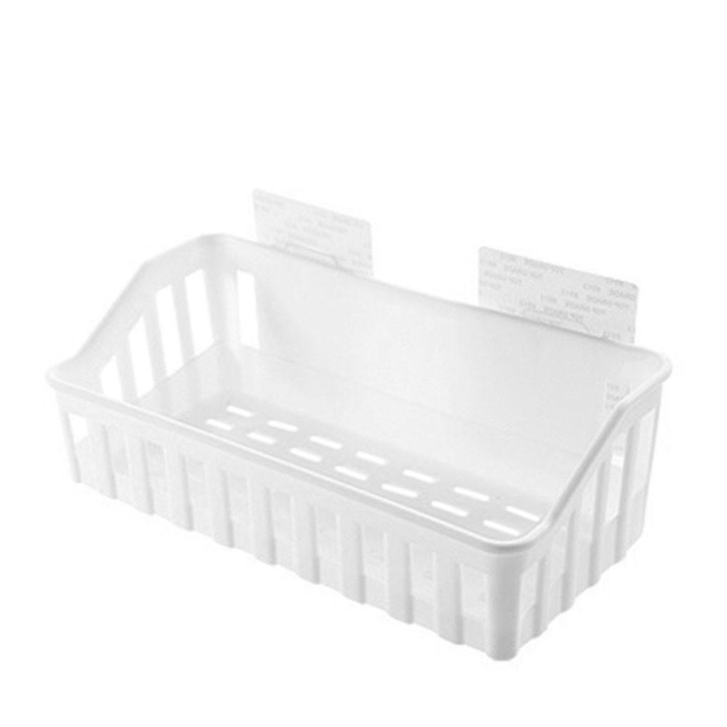 Wall Mounted Kitchen Storage Rack Toilet Bathroom Plastic Sundries Shelf Hollow Drain Stand