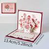 Creative 3D Greeting Card Pop Up Love Rose Thank You Cards with Envelope Blessing Card Wife Girlfriend Gift