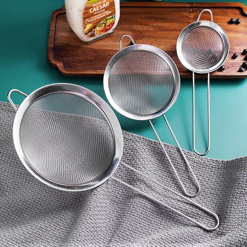 Large Stainless Steel Kitchen Colander for Noodles, Dumplings, Juice, Soy Milk, and Oil Straining
