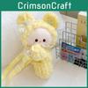 Cute Plush Animal Keychain Bag With Cotton Lining For Casual Outings
