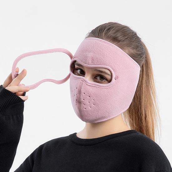Thermal Mask with Removable Goggles Fleece Warm Mask Breathable Winter Mask Windproof Full Face Protection for Skiing Cycling Hiking Running Men Women
