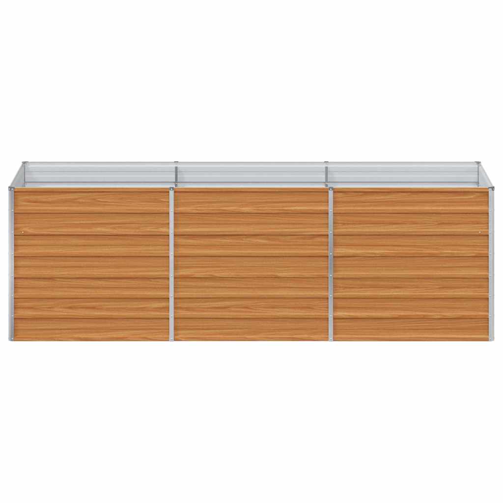 Raised Garden Bed Light Brown 240 X 80 X 77 Cm Galvanized Steel
