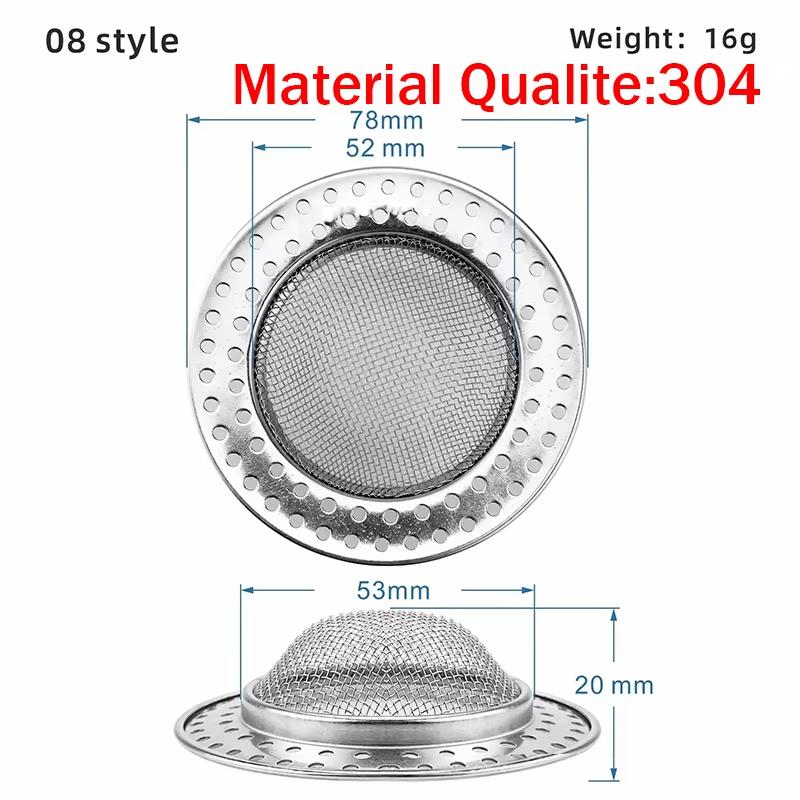 Kitchen Sink Filtration Stainless Steel Mesh Sink Strainer Filtration Bathroom Sink Strainer Drain Hole Filtration Sewer Screen Strainers