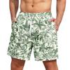 Men's Fashion Hawaiian Print Elastic-Waisted Casual Yoga Pants Beach Shorts