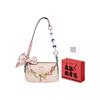 COACH shoulder bag [Customized bag] Nolita 19 Naked Apricot Ribbon Diamond Classic Old Flower Print Chain Pink Decorative Pendant Commuting dolphin