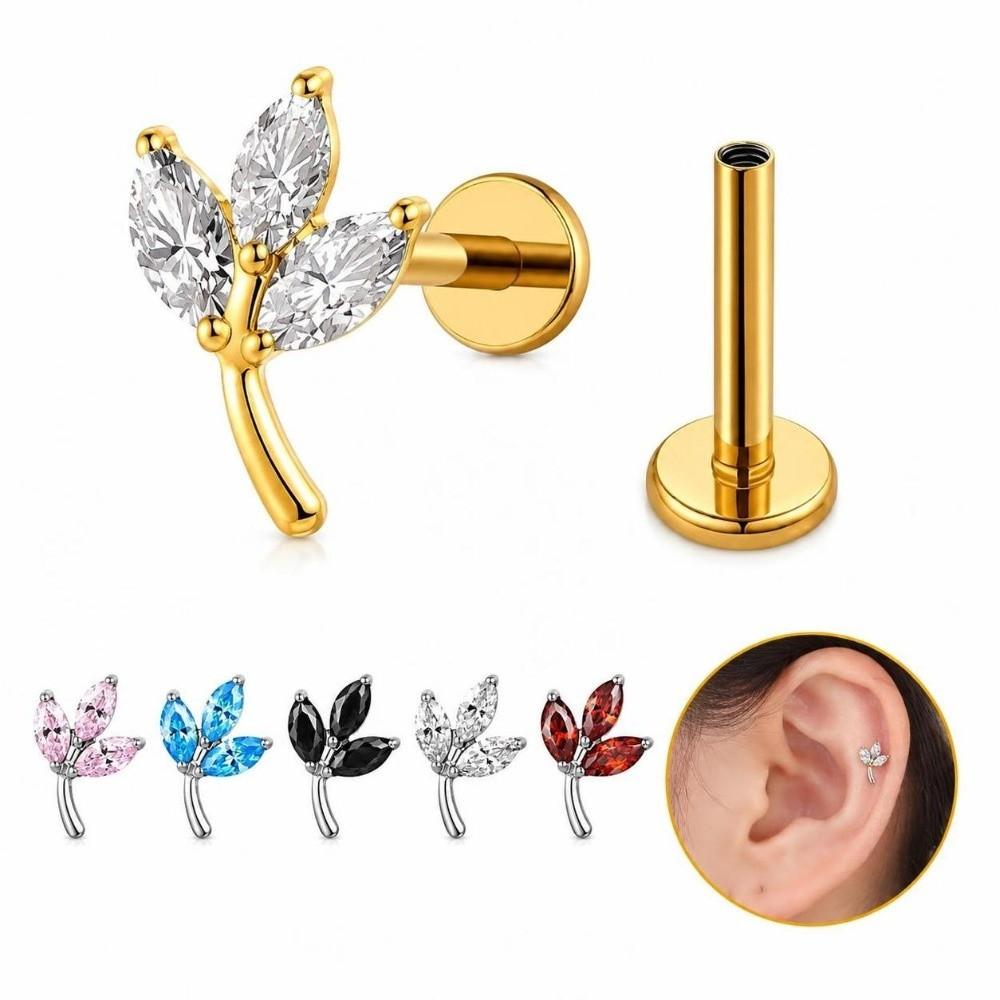 Internally Threaded Labret Stud ASTM F136 Titanium Lip Stud Durable Piercing Jewelry  Piercing