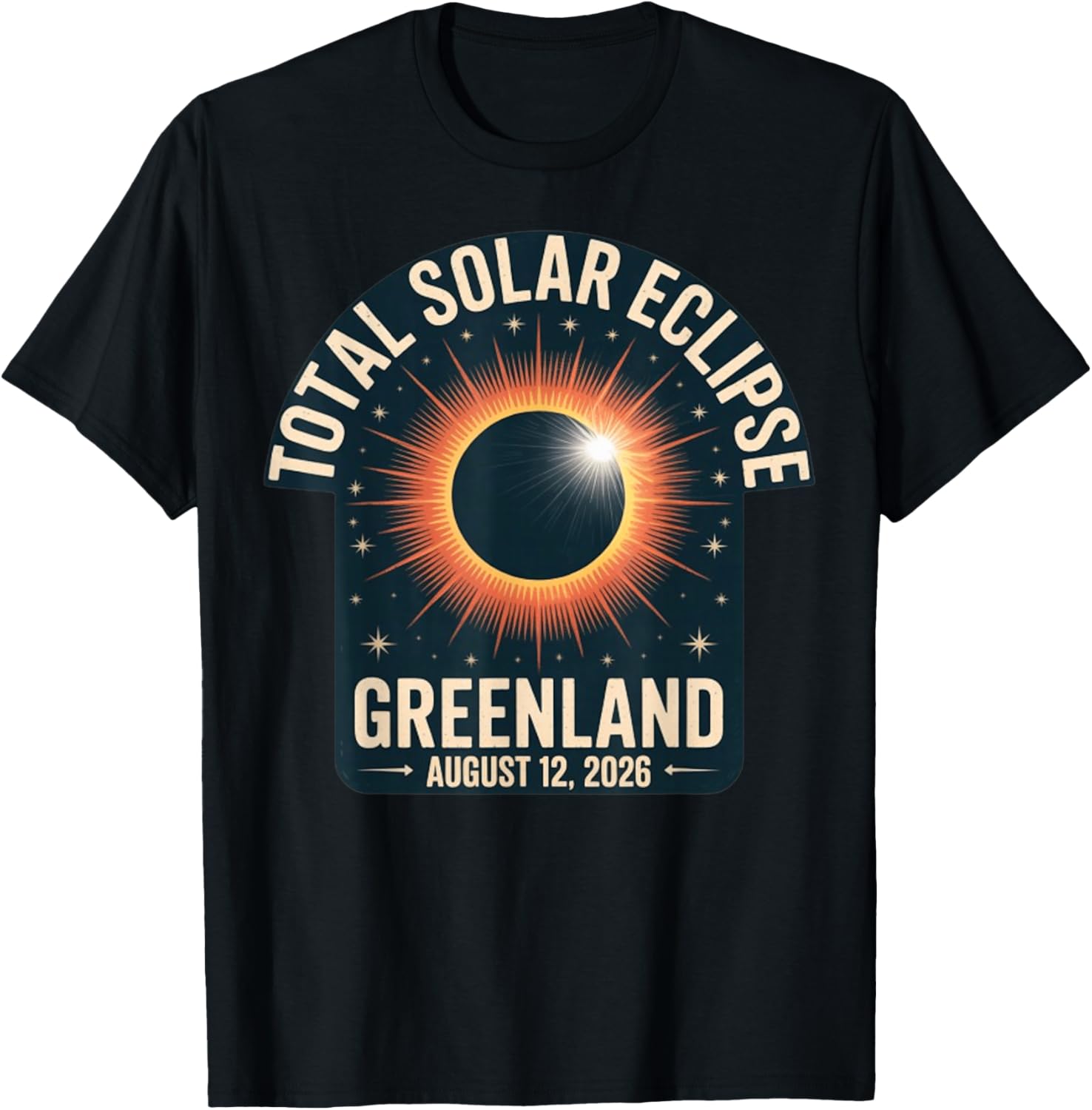 Total Solar Eclipse Greenland August 12, 2026 T-Shirt S разноцветный