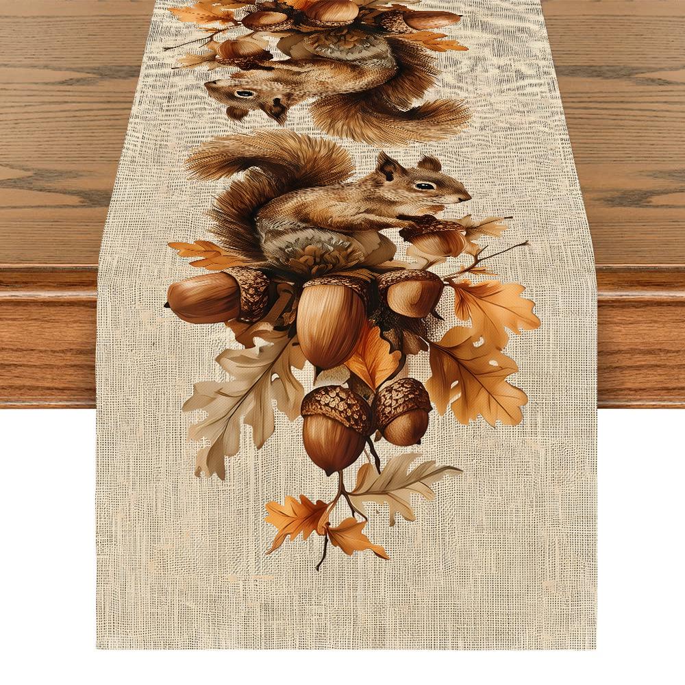 Mantel Decorativo de Calabaza y Hoja de Arce para Acción de Gracias de Otoño para el Hogar y el Comedor