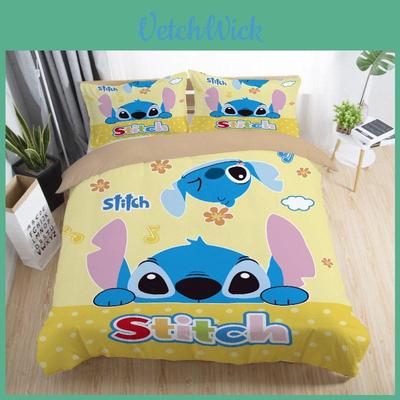 Luxurious 3d Cartoon Stitch Anime Bedding Set With Comforter Cover And Pillowcase