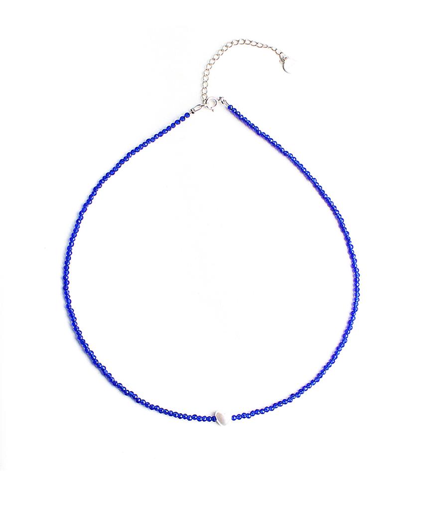 Racoha Pearl Heart Crystal Necklace (Silver 925)