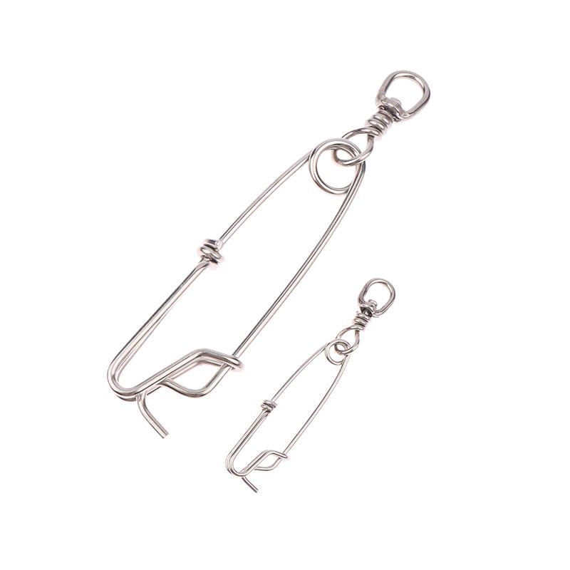 1Pc Stainless Steel Ring Tuna Fishing Clip Snap With Swivel Ring Connector For Spearfishing Long Line Fishing Accessories