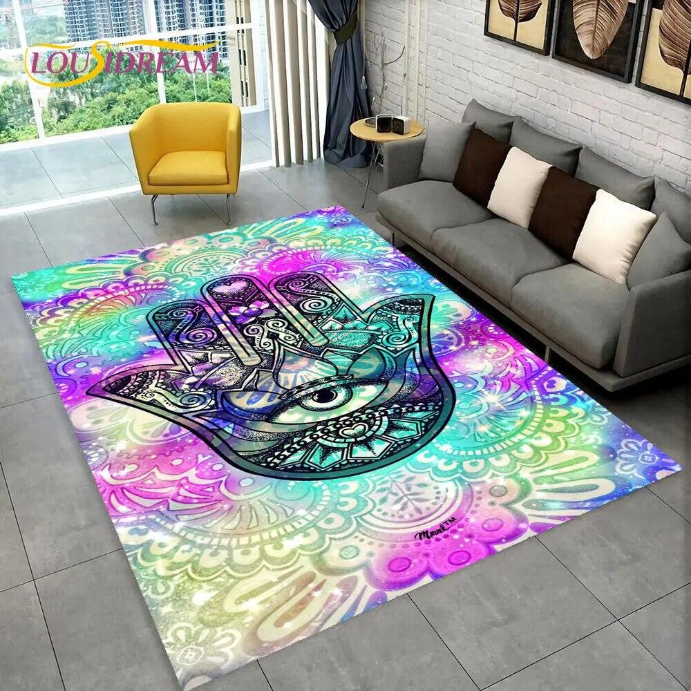 Nazar Evil Eye Tree of Life Area Rug,Carpet for Home Living Room Bedroom Sofa Doormat Kitchen Decor,kids Play Non-slip Floor Mat