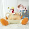Cozy Monster Cartoon Plush Lumbar Pillow With Breathable Outer Cover For Girls Bedroom Lounge