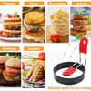 Morse Non-Stick Egg Rings With Folding Silicone Handles Egg Poachers Crumpet Mould Cooking Rings