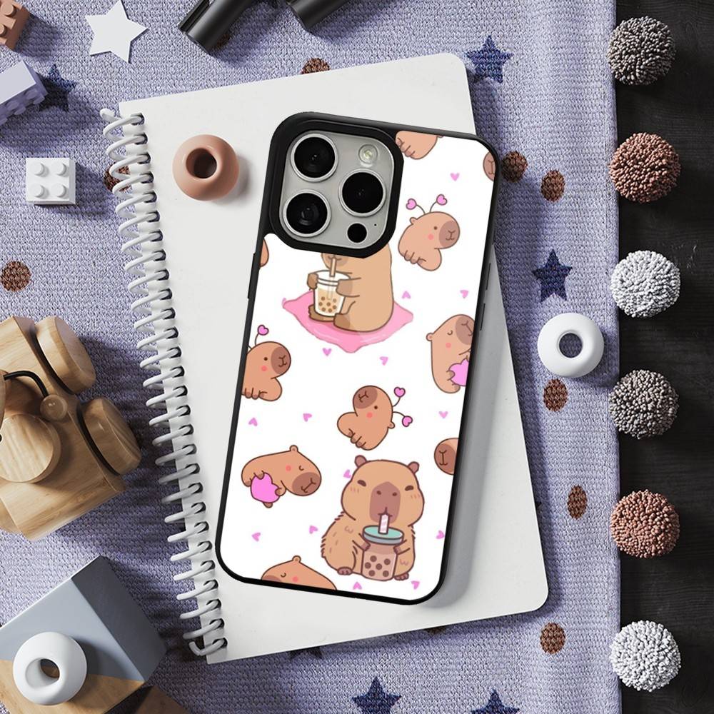 Cute Cartoon Capybara For iPhone 12,Pro,16,15,Mini,13,17,Max,11,14,Plus,For Magsafe,Magnetic Wireless Charging Case