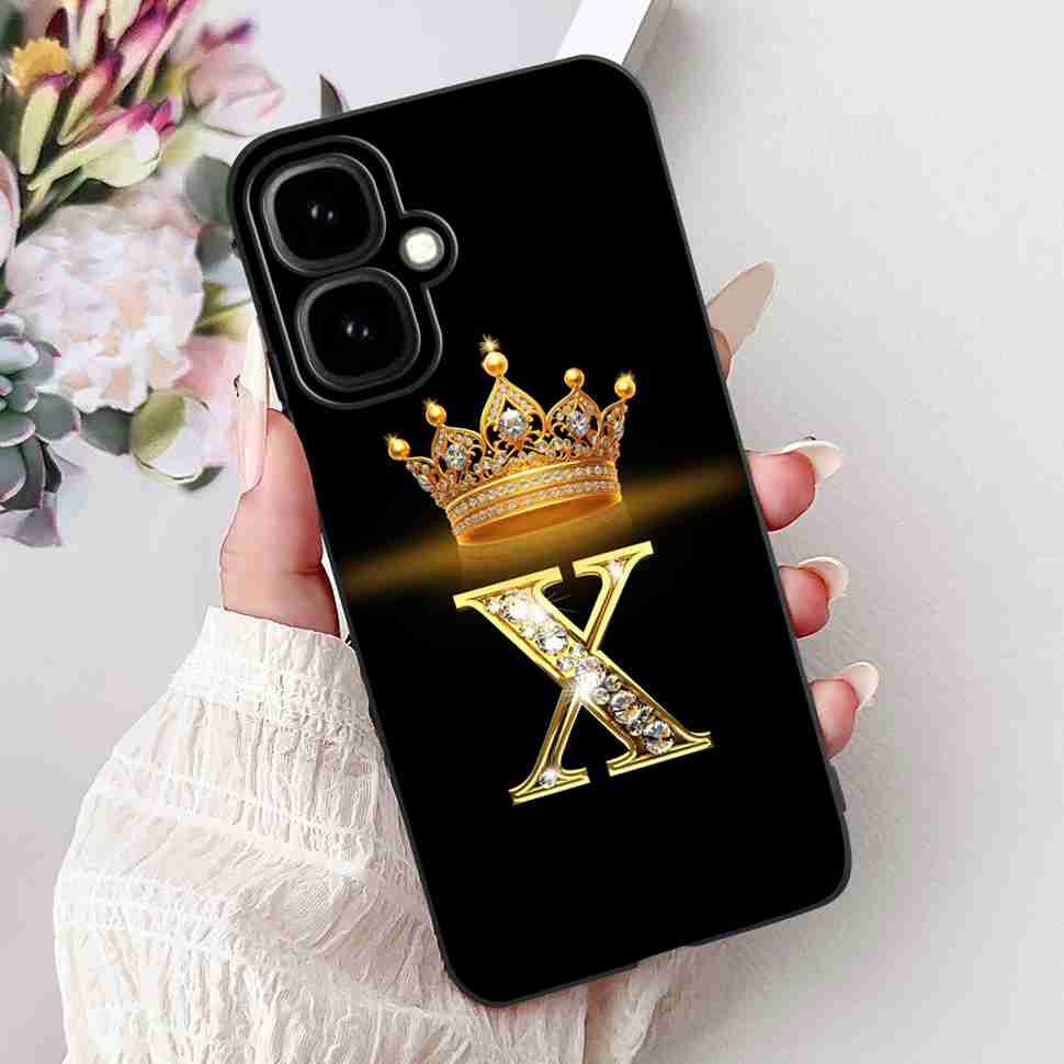 For Infinix Smart 10 4G 6.67" 2025 Case Popular Letter A-Z Crown Soft Silicone TPU Cover For Infinix Smart10 smart10 Phone Cases