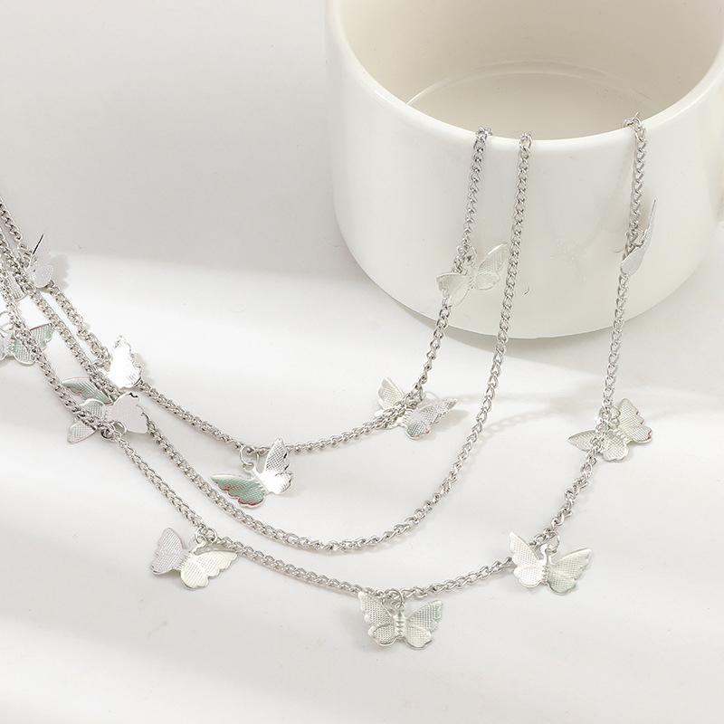 Punk Butterfly Belt Waist Chain Women Pants Multi Layer Hiphop Keychain Jewelry