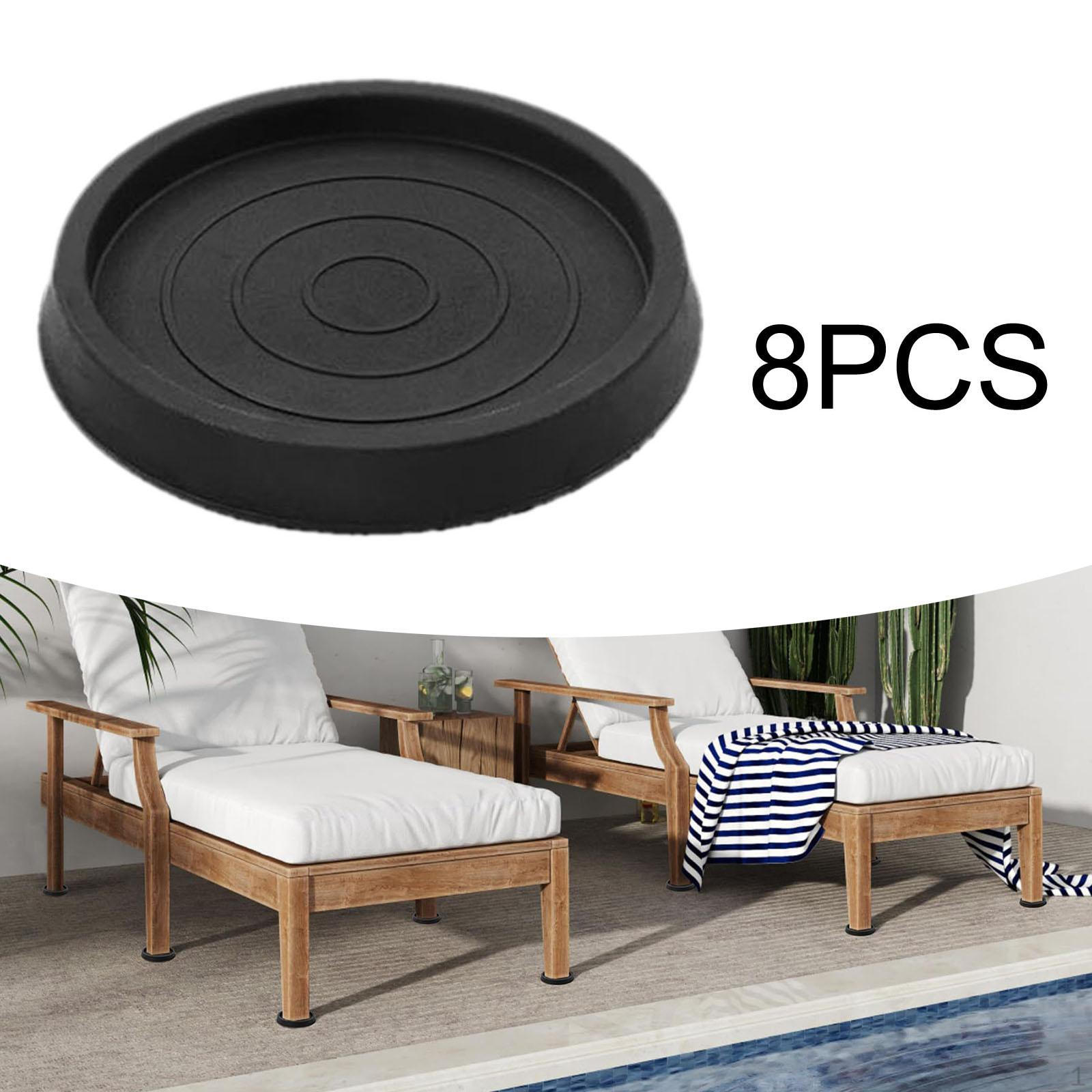 

8Pcs Rubber Caster Cups Bed Stoppers Scratch Resistant Portable Furniture Pads Floor Protectors for