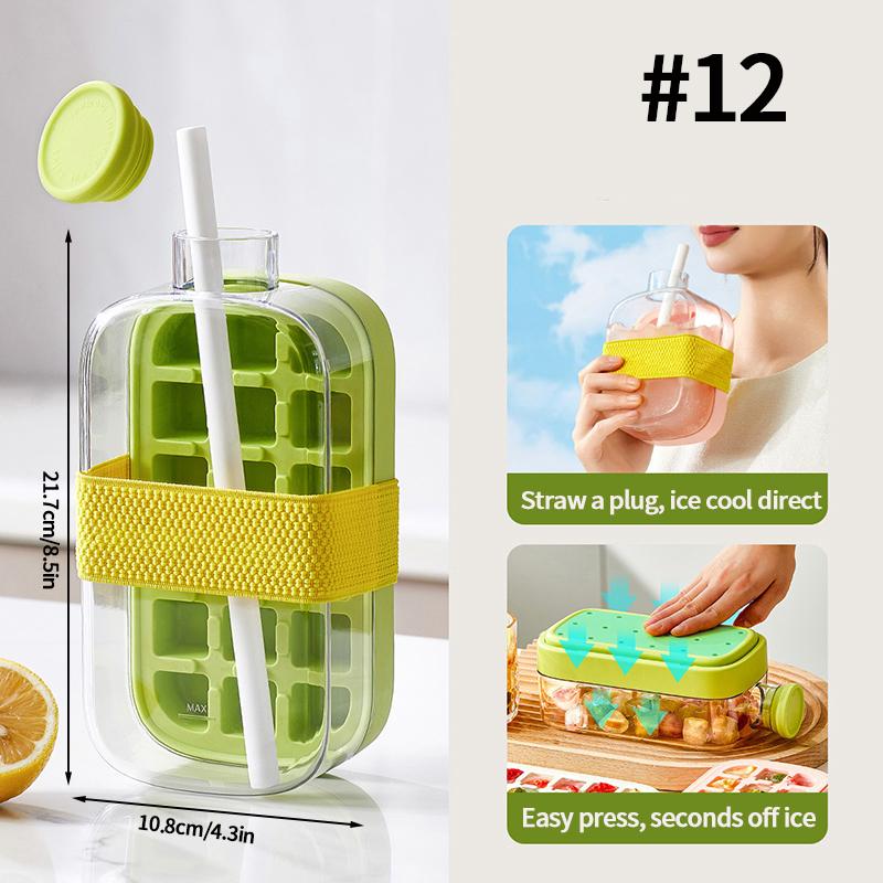 2-In-1 Ice Cube Water Bottle Portable Ice Maker Kettle Whiskey Ice Cream Ice Mold Cooler Cup Outdoor Fitness Drink Tool