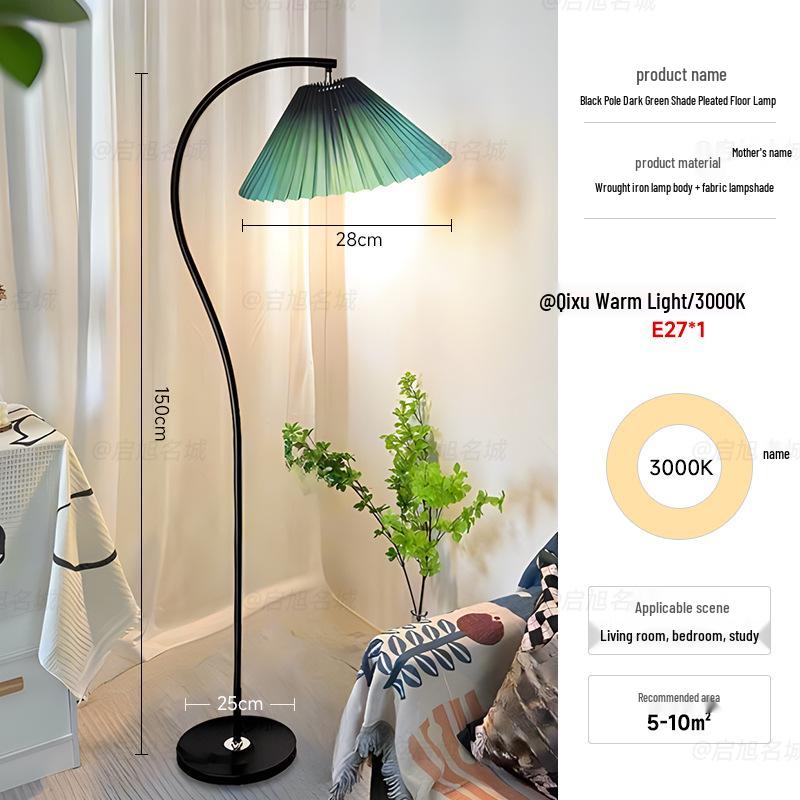 

Вінтажна французька ретро кремова торшерна лампа з японським плісированим абажуром для вітальні, спальні або приліжкової тумбочки. 10w