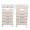 Mobile Bookshelf 3 Drawer Beige Color Multifunctional Movable Storage Book Shelves for School