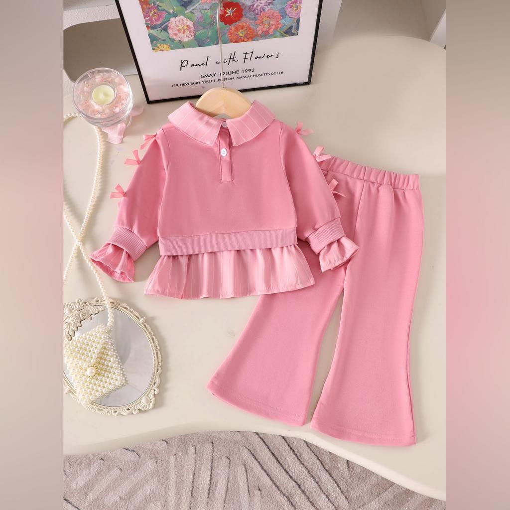 Kids Casual Long-Sleeve Set, Comfortable Daily Wear Outfits