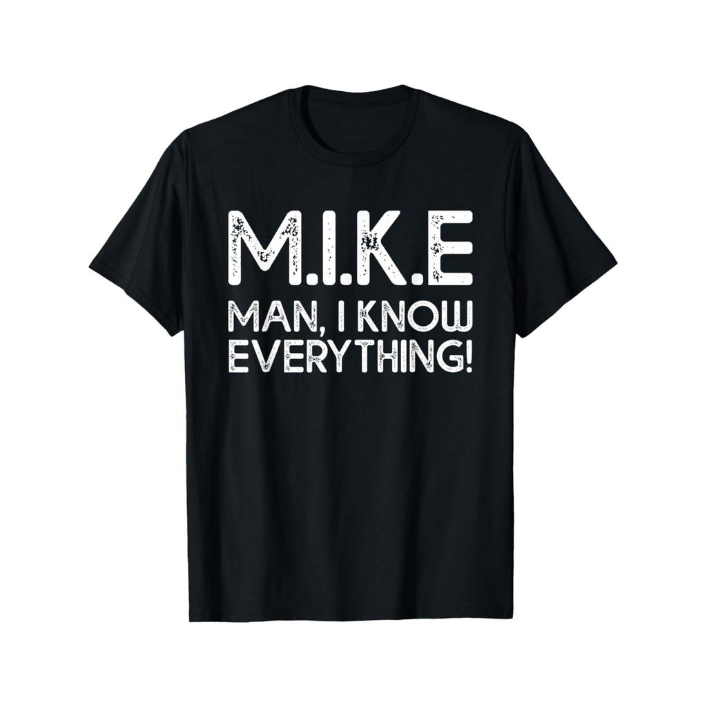 MIKE Unisex I Know Everything Acronym Graphic Tee Breathable Cotton T-Shirt Casual Short Sleeve Top for Unisex