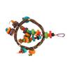 Bird Cage Hanging Ring Toys Fun Colorful Bite Resistance Wooden Parrot Chew Toys for Budgies