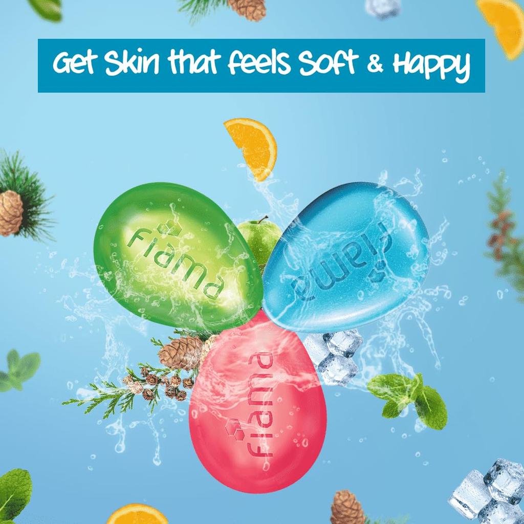 Fiama Gel Bathing Bar Fresh Celebration 125GX3 Unique Moisturizing Soap Bars For All Skin Types