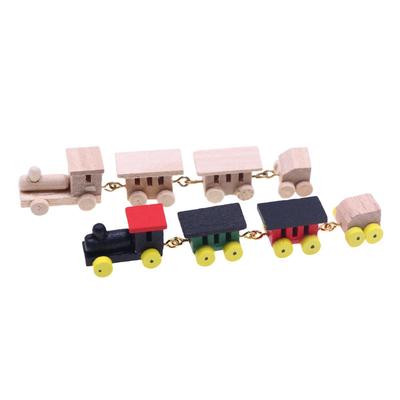 Dollhouse Toy Photography Props: Miniature Wooden Train Accessories