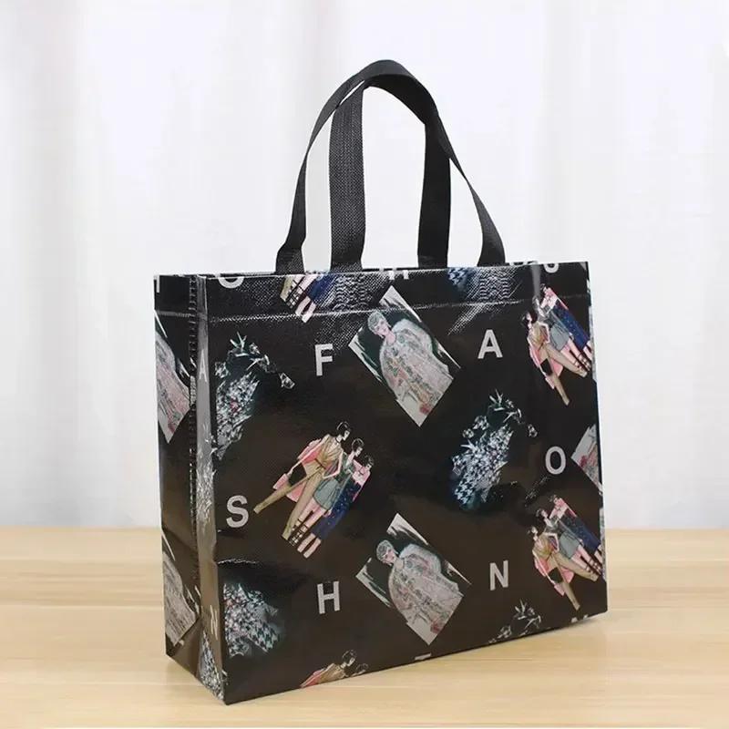 10pcs Coated Non-woven Fabric Bag Clothing Nonwovens Pack Handbag Environmentally Friendly Gift Shopping Packaging Pouch