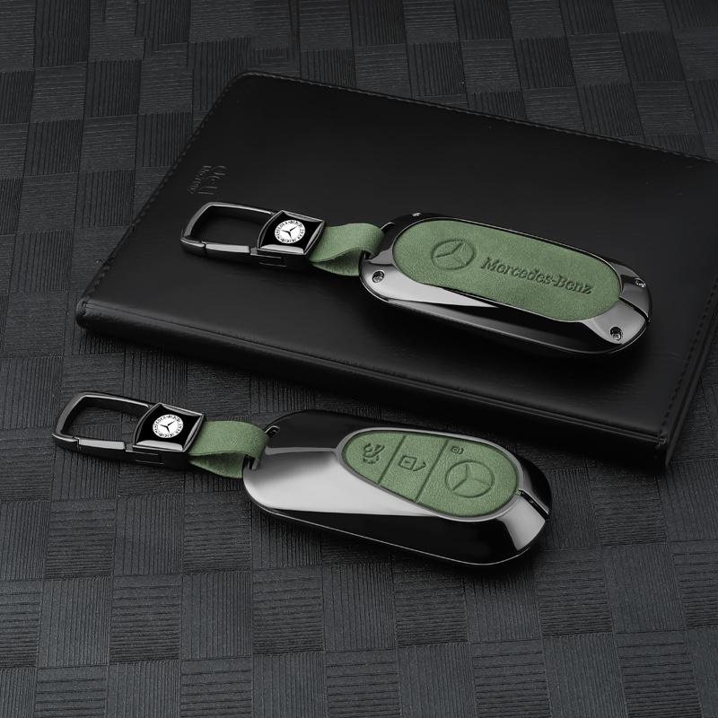 ECD5 2025 New Suede Car Key Case Cover Shell Fob For Mercedes Benz C S Class W206 W223 S350 C260 C300 S400 S450 S500 Protector Access