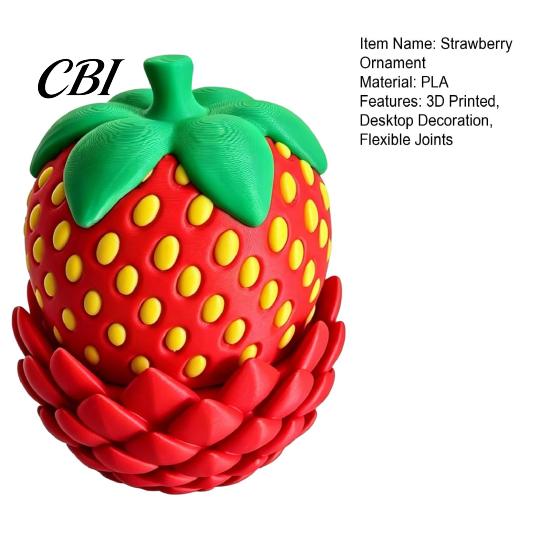 Movable Dragon Figurine Strawberry Egg with Dragon, 3D Printed Fidget Toy Collectible Ornament Flexible Joints, Decoration for Home Office Shape
