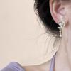 Fashionable Moon & Zircon Stud Earrings: Copper-Plated Gold, Heart & Water Drop Design, Simple Versatile Niche Style for Women