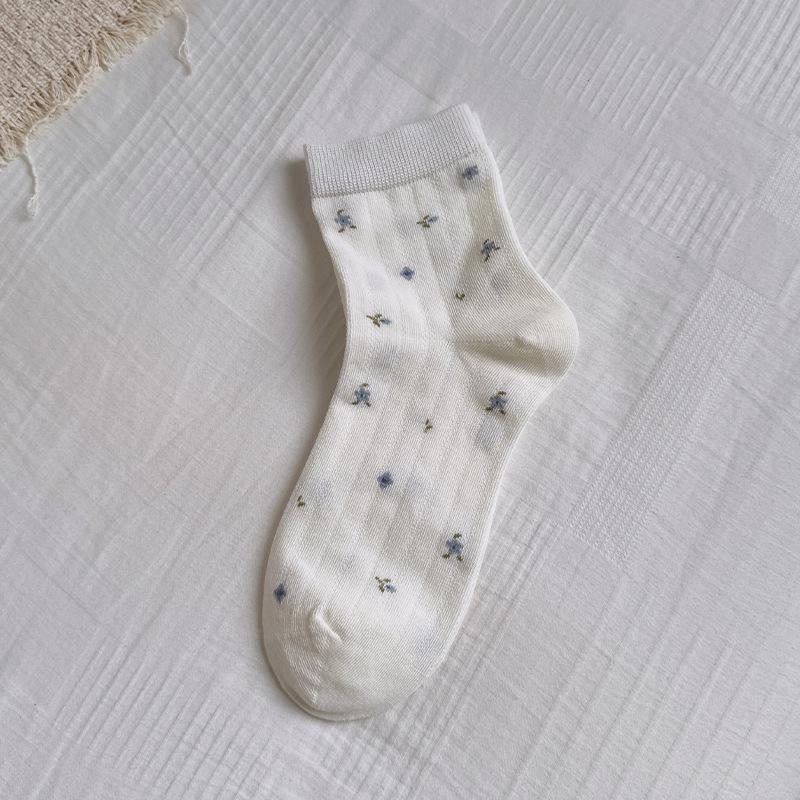 

Summer Lightweight Children s Short Socks with Floral Pattern, Boneless, Loose Fit, Ballet-style Mesh Breathable Cotton Socks 1 pair чистый белый