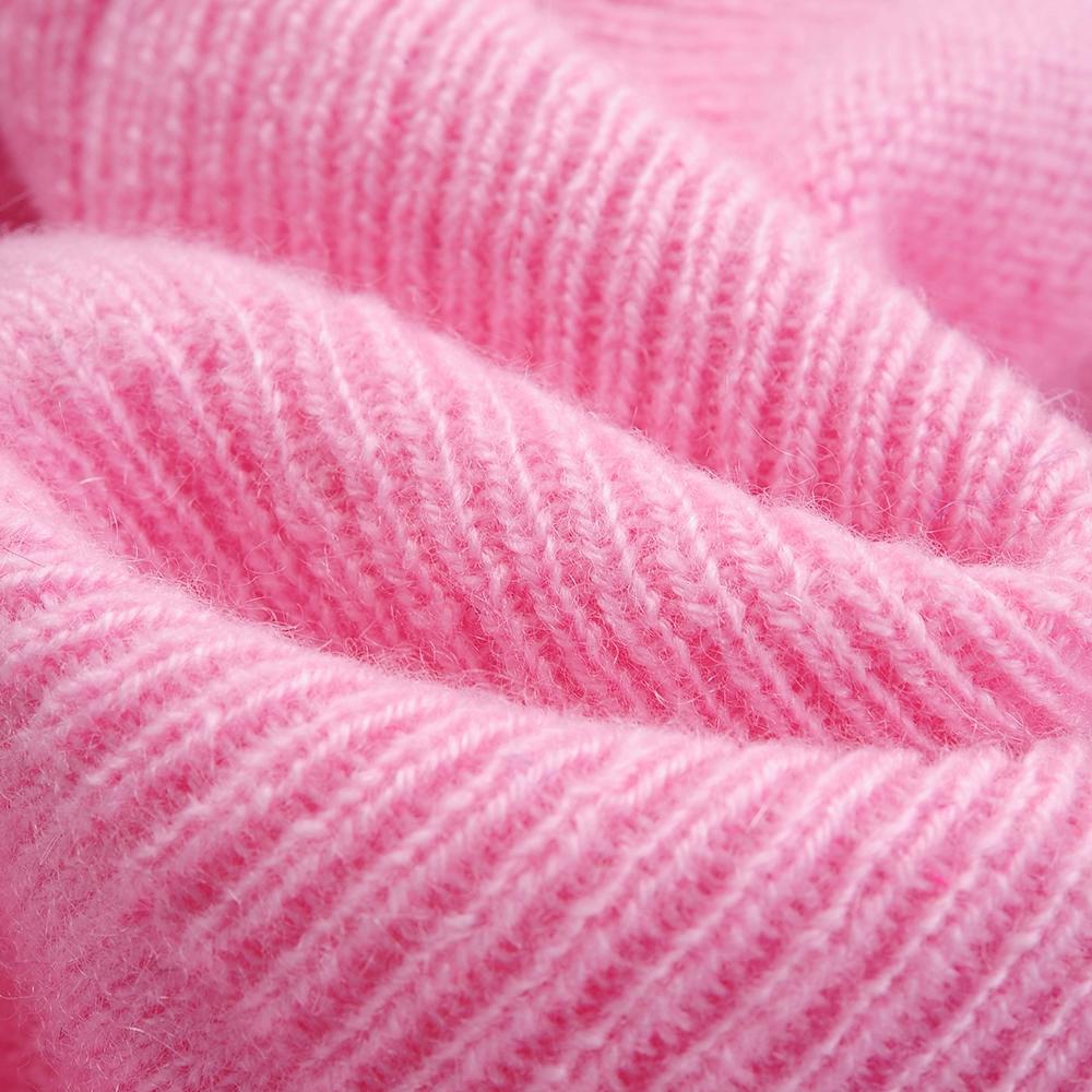 Dámský kašmírový svetr s kulatým výstřihem pro teplo a pohodlí pletený svetr s dlouhým rukávem