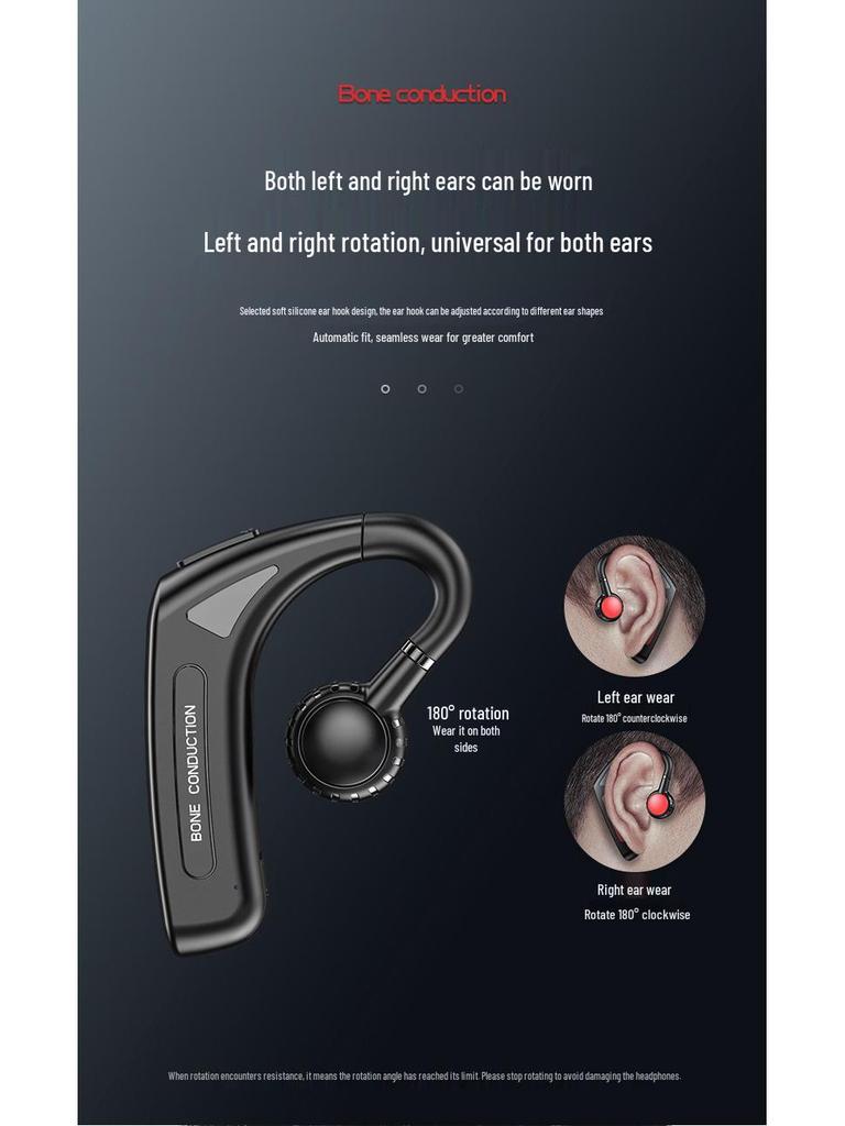 M618 True Bone Conduction Wireless Bluetooth 5.0 Ear Hook Sports Earphones.