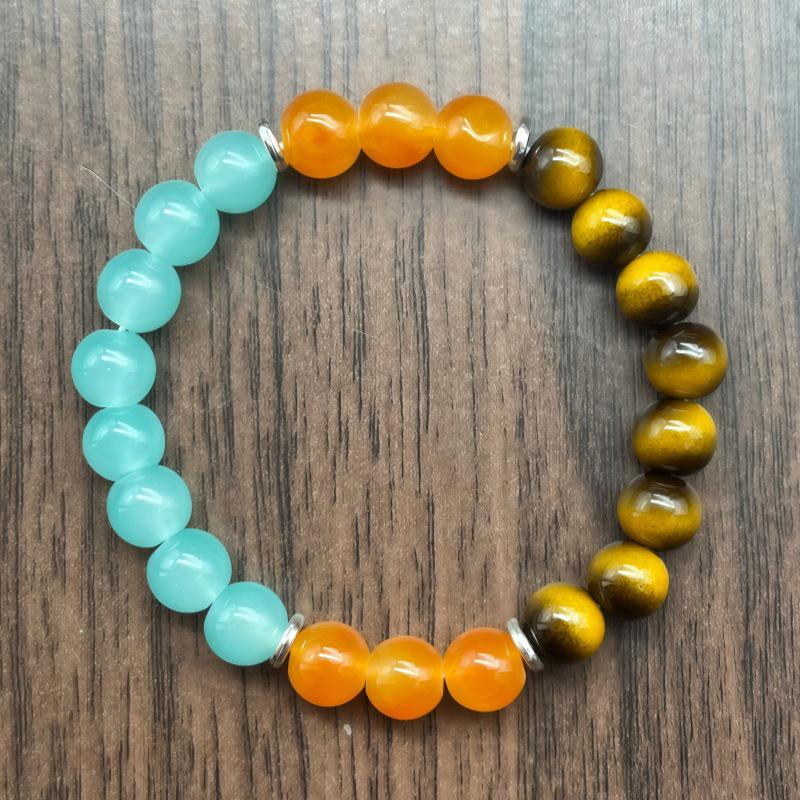 Tiger Eye & Black Hematite Natural Stone Bracelet - Multi-element Beaded Design
