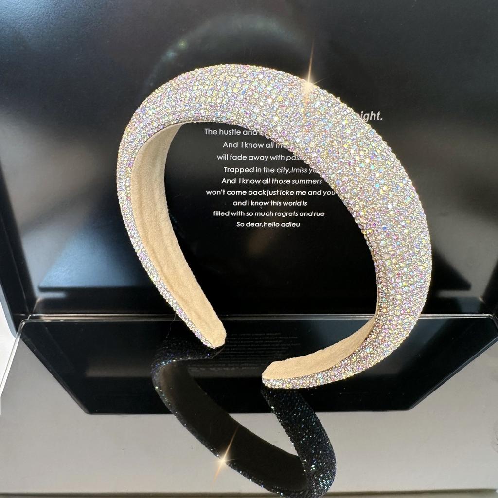 European-Style Ultra-Shimmering Rhinestone High-Ceiling Luxury Pressed Hair Accessories With Diamond Wide Headband For Women
